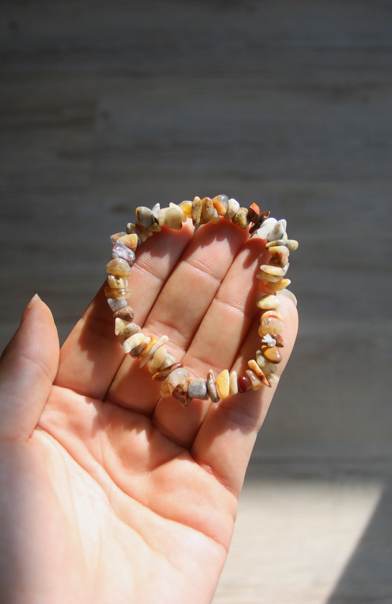 Crazy Lace Agate (Yellow) Chip Bracelet